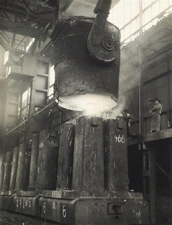 (DONAWITZ STEEL WORKS) An album including approximately 35 photographs chronicling the production of steel at the Donawitz Steel Works,